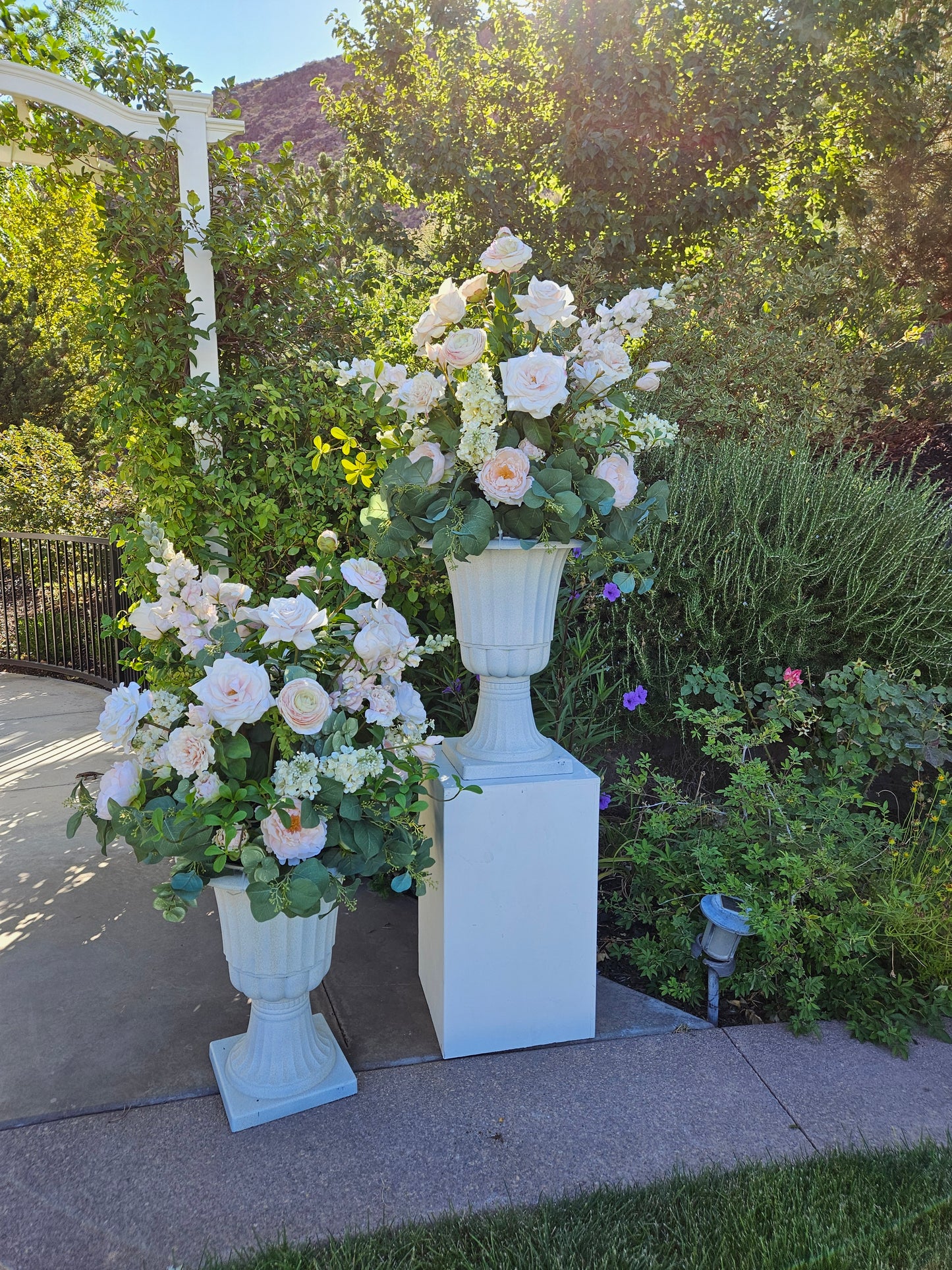 Wedding Floral Urns - Set of Two Blush Pink