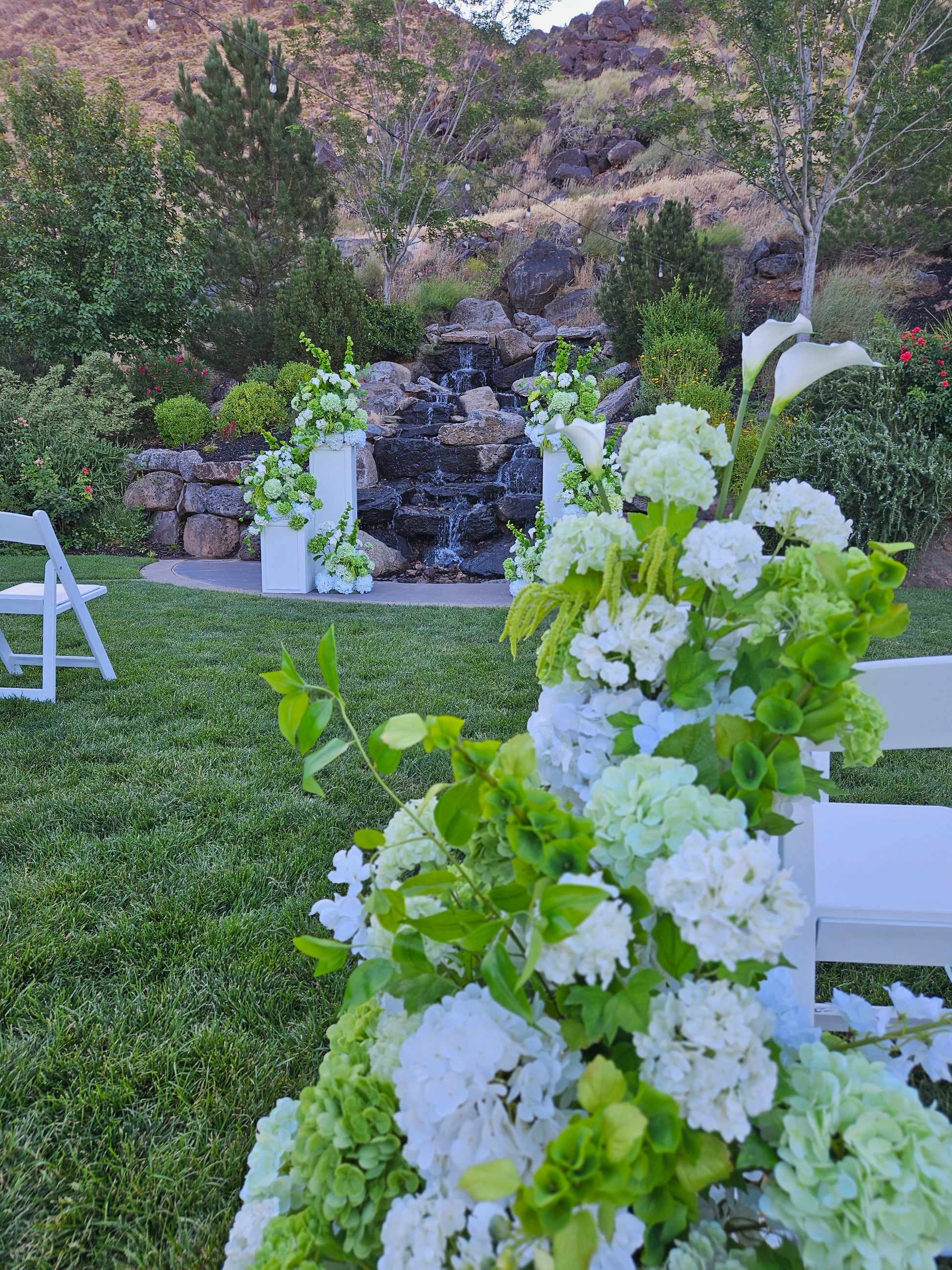 Luxury real touch green hydrangeas
