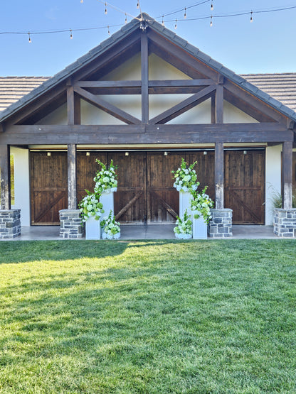 Green Hydrangea Wedding Florals for Rent with 4 Pedestals