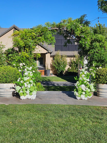 Green Hydrangea Wedding Florals for Rent with 4 Pedestals